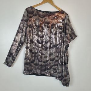 NY&Co eva jeanbart lorenzotti sequin batwing top